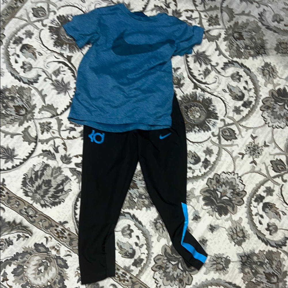Nike Blue Tee and Black Joggers Set